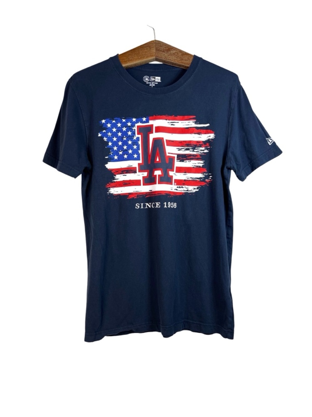 New Era Los Angeles Dodgers Mens Navy 4th of July Jersey T-Shirt Size M